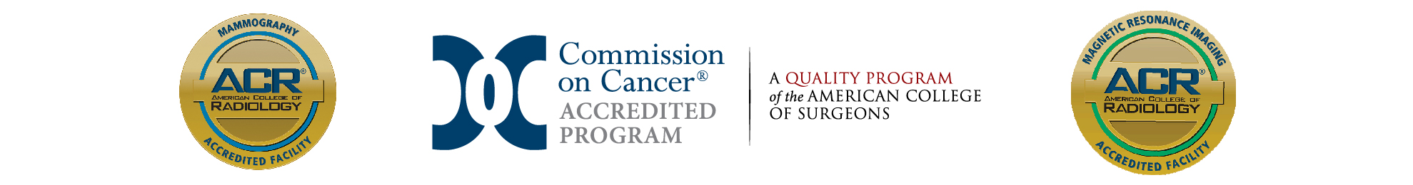 American College of Radiology and Commission on Cancer accreditation logos