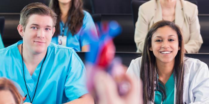 Medical classroom with students